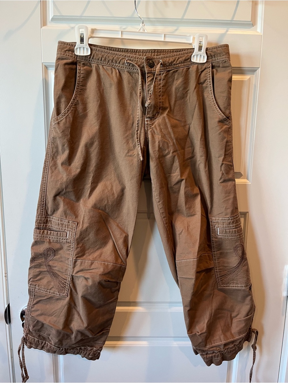 Prana Brown Cargo Capri Pants with Drawstring